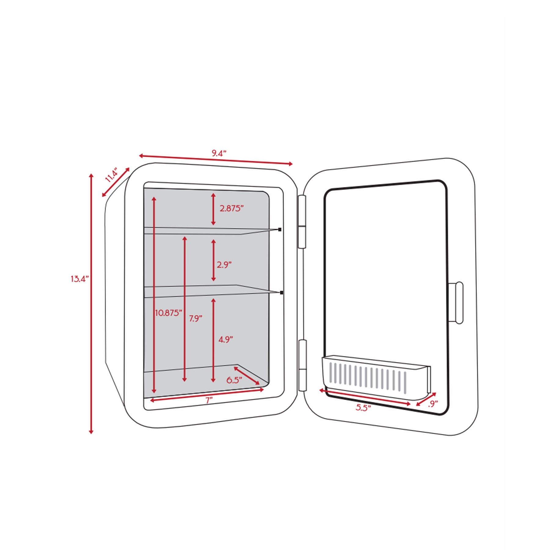 Cooluli Infinity 10L Thermoelectric Cooler and Warmer Mini Fridge detail photo 2