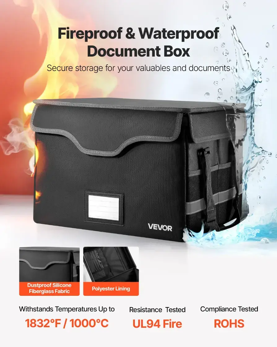 02848 VEVOR Fireproof Document Bag with Combinatio detail photo 14