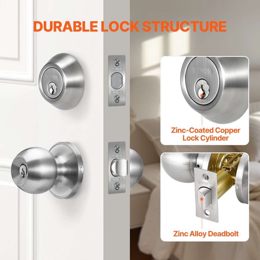 02934 VEVOR Door Lockset Model 587+D101 Keyed Entr detail photo 4