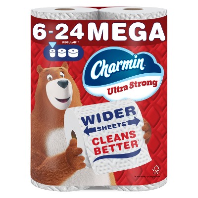 Charmin Ultra Strong Family Mega XL Toilet Paper 6 Rolls Box, stock photo — view 1