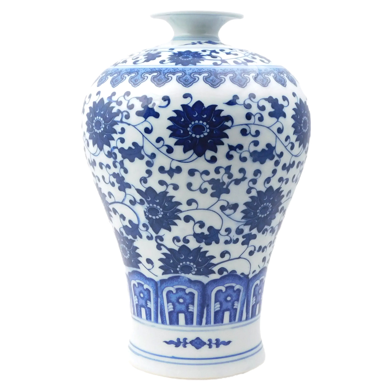 03508 Chinese Blue And White Porcelain Floral Desi detail photo 4