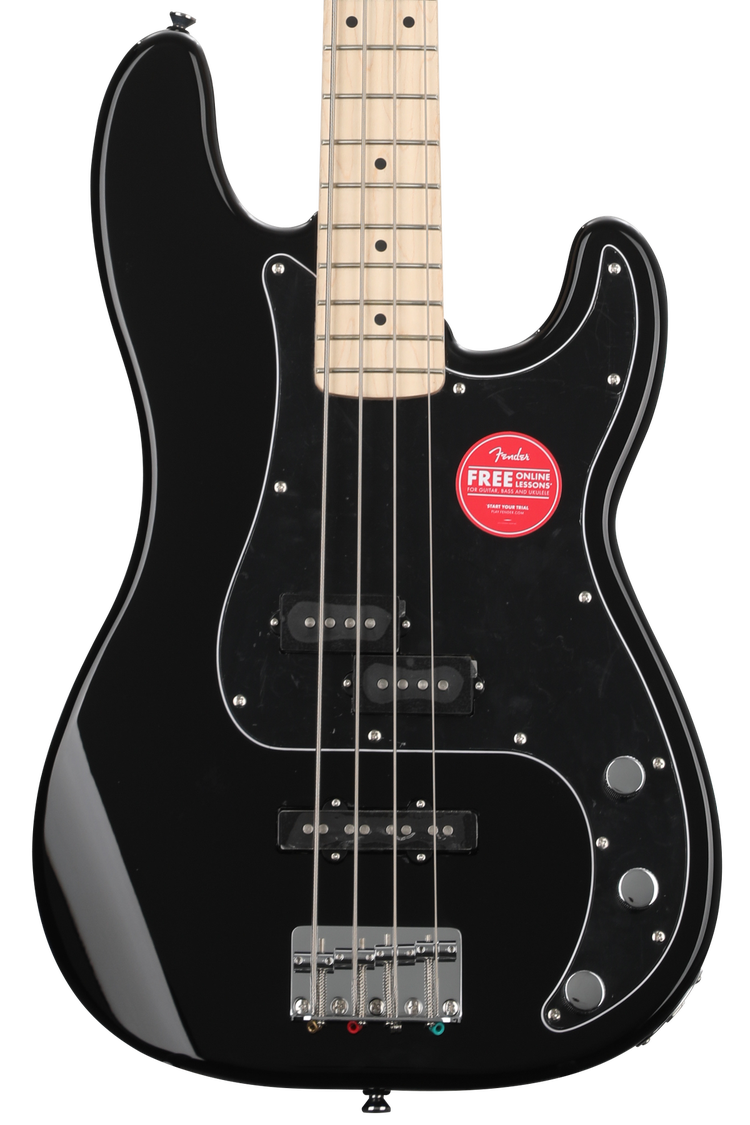 Squier Affinity Series Precision Bass PJ Laurel Fingerboard Black, stock photo — view 1