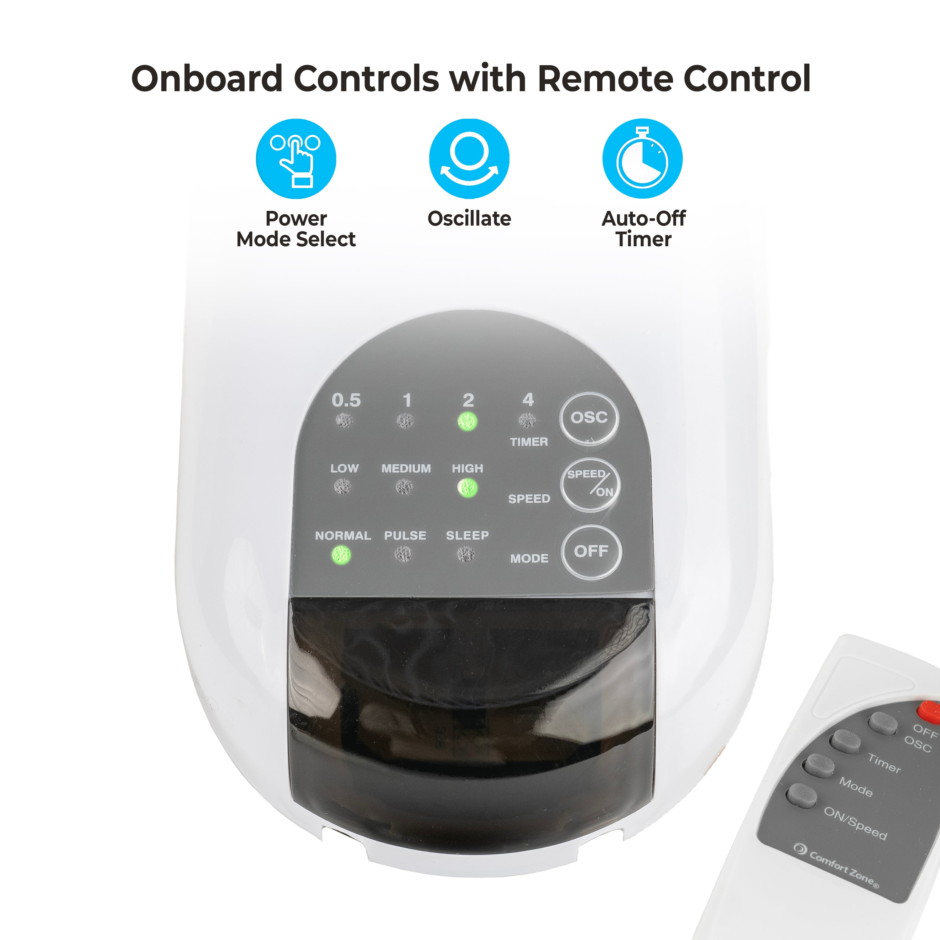 Comfort Zone CZ16WR Series Wall Mount Oscillating Fan with Remote Control detail photo 3