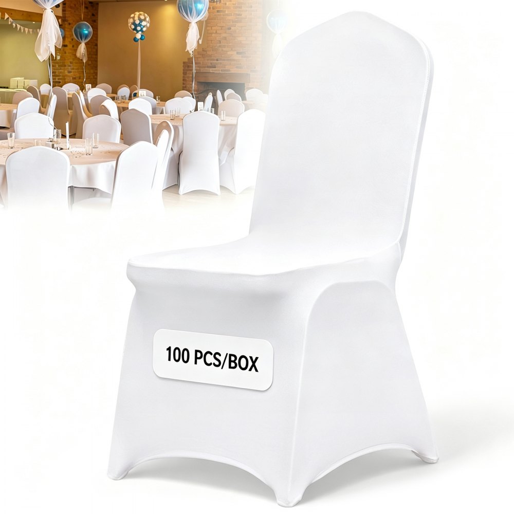 02947 VEVOR White Spandex Banquet Chair Covers — Q, stock photo — view 1