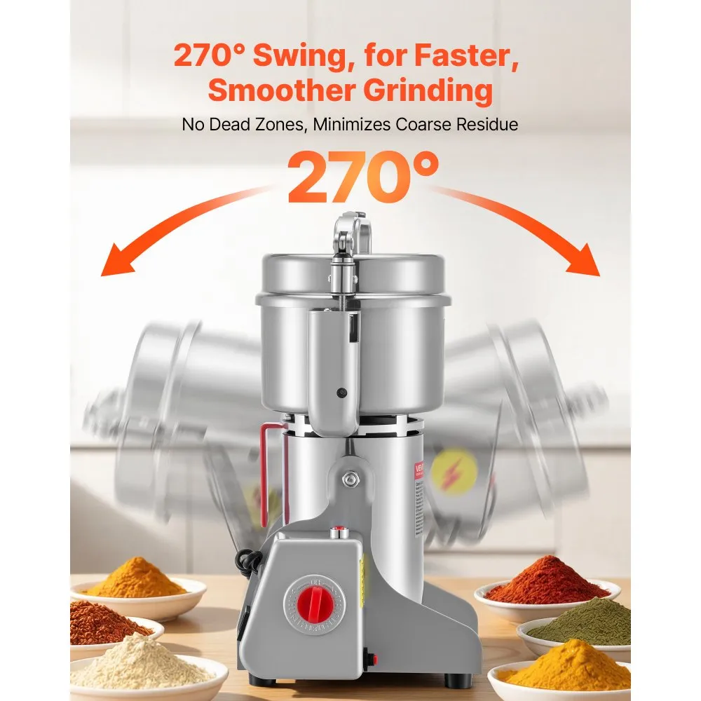 02942 VEVOR 500g Electric Grain Grinder Mill 2000W detail photo 5