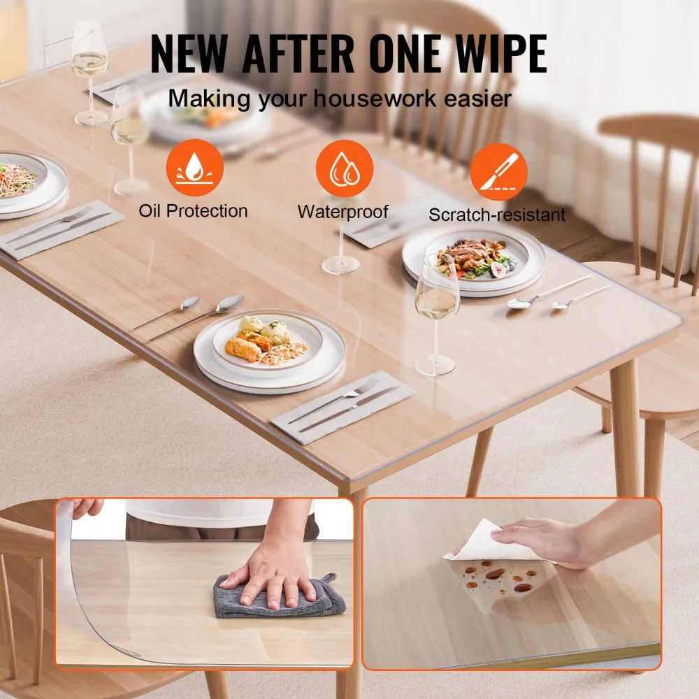 02576 Clear PVC Table Mat Protector Transparent De detail photo 4