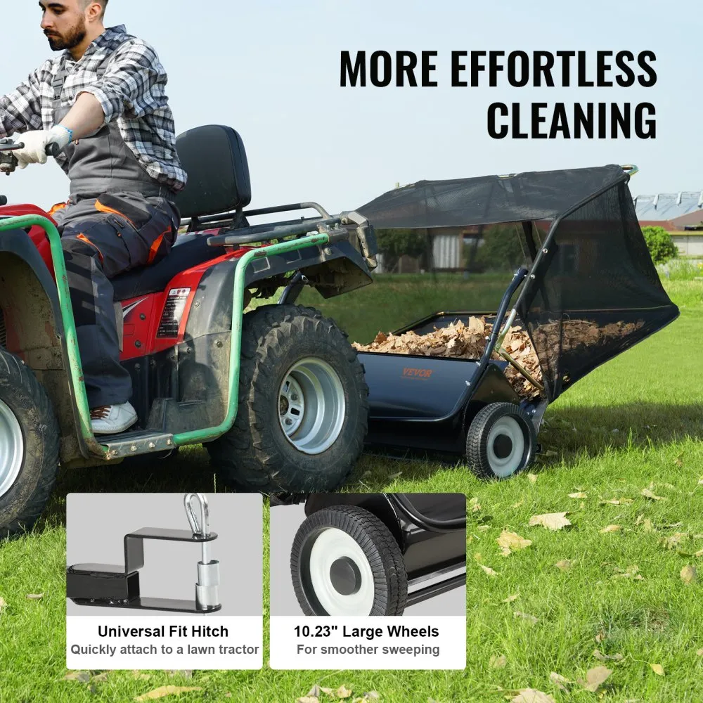 02639 VEVOR 50-Inch Tow-Behind Lawn Sweeper — AS-I detail photo 6