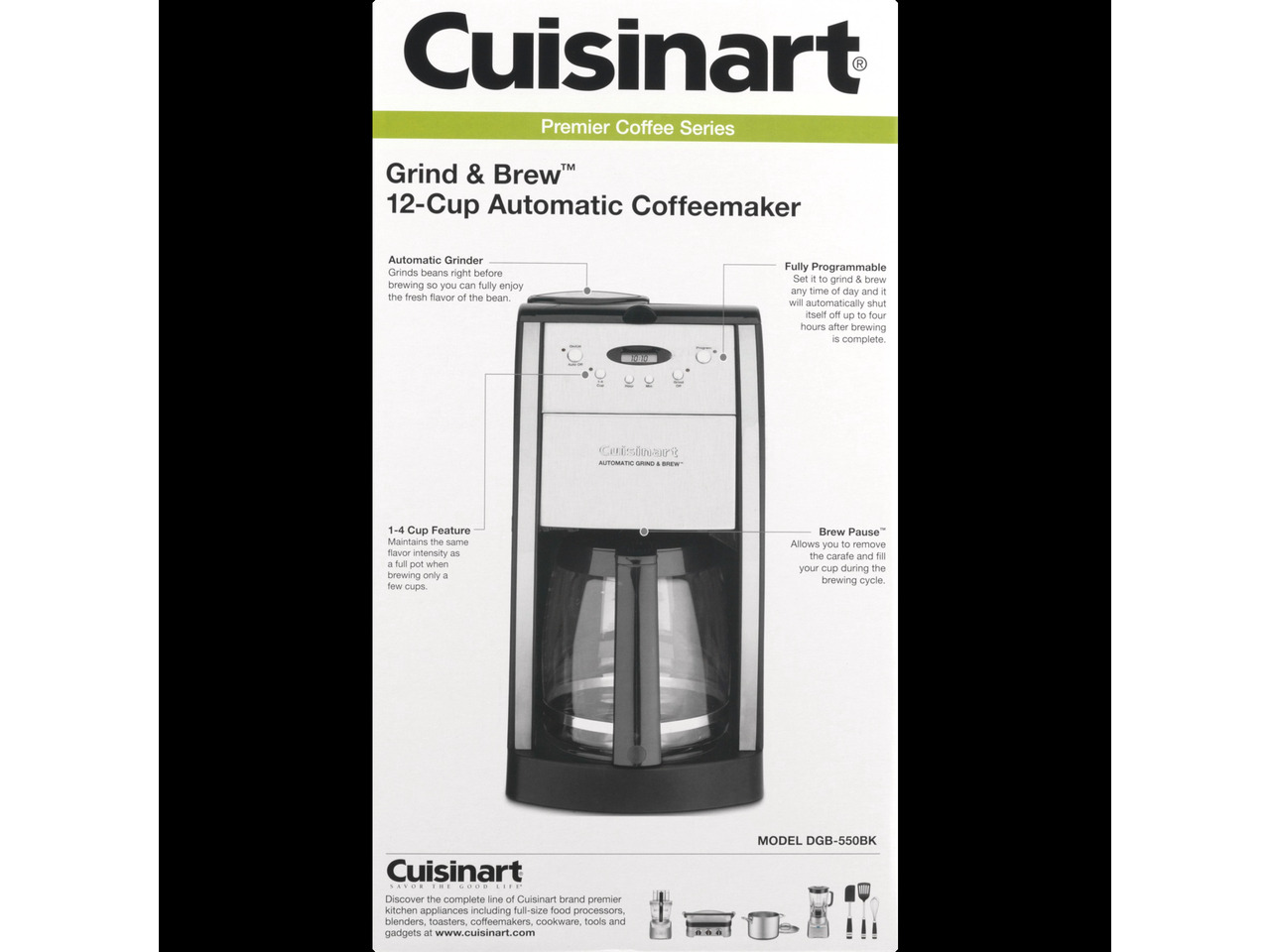 03469 Cuisinart DGB-550 12-Cup Automatic Grind and, stock photo — view 1