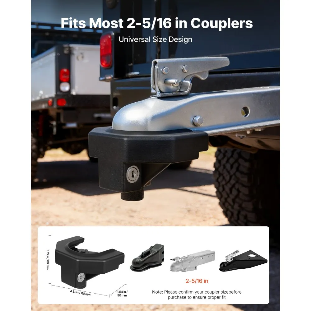 02936 VEVOR Trailer Coupler Lock Heavy Duty Univer detail photo 2