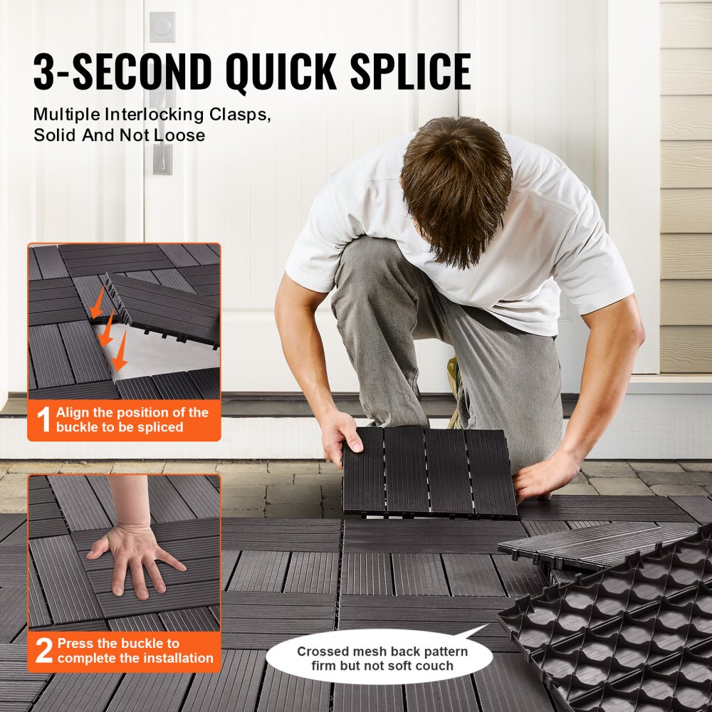 02571 VEVOR Interlocking Deck Tiles 12 x 12 Inch P detail photo 5