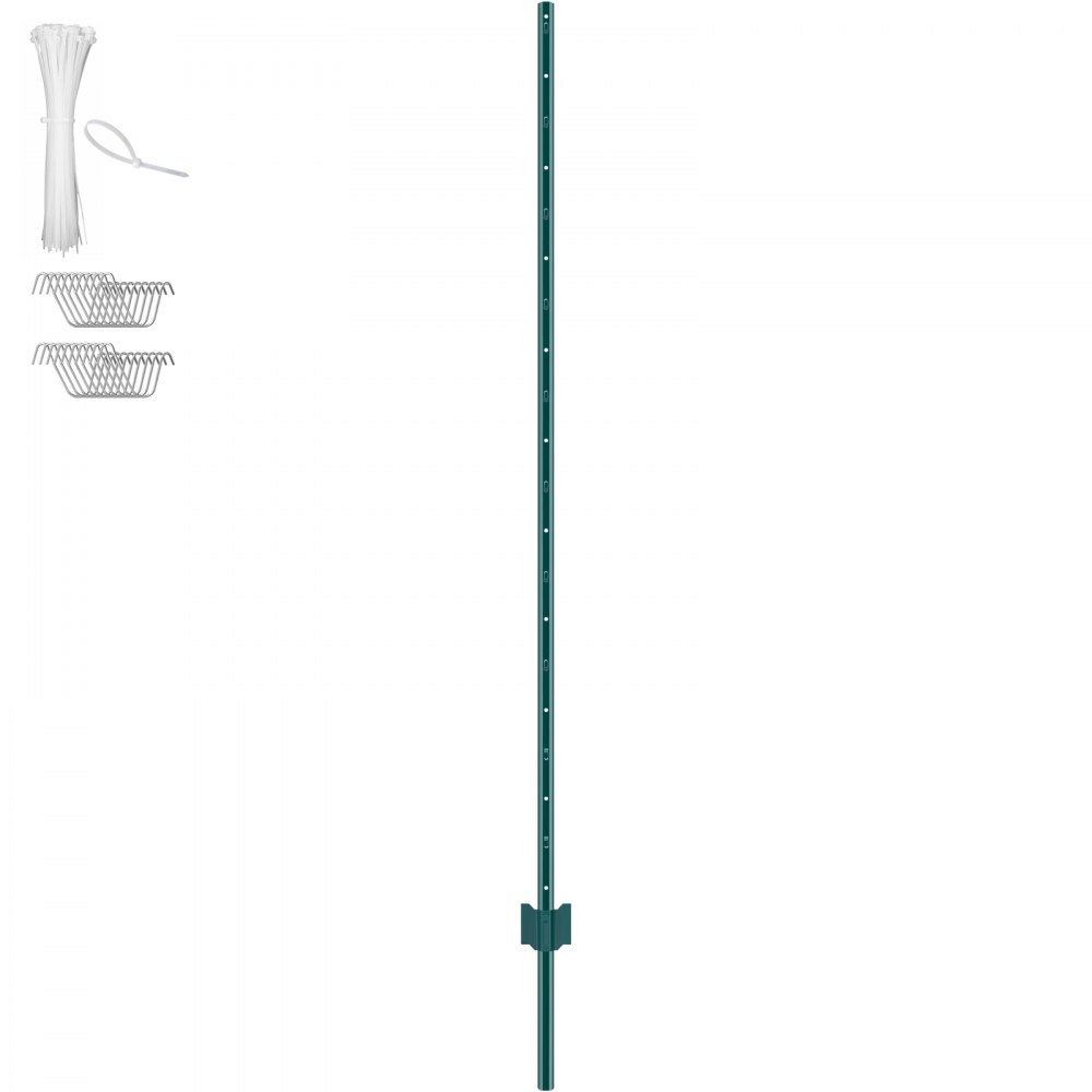 02981 Green Steel U-Channel Garden Fence Posts wit detail photo 9