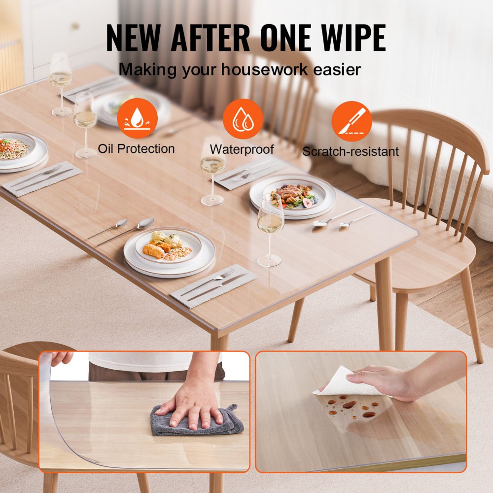 02575 VEVOR Clear Tablecloth Protector 1.5mm Thick detail photo 4