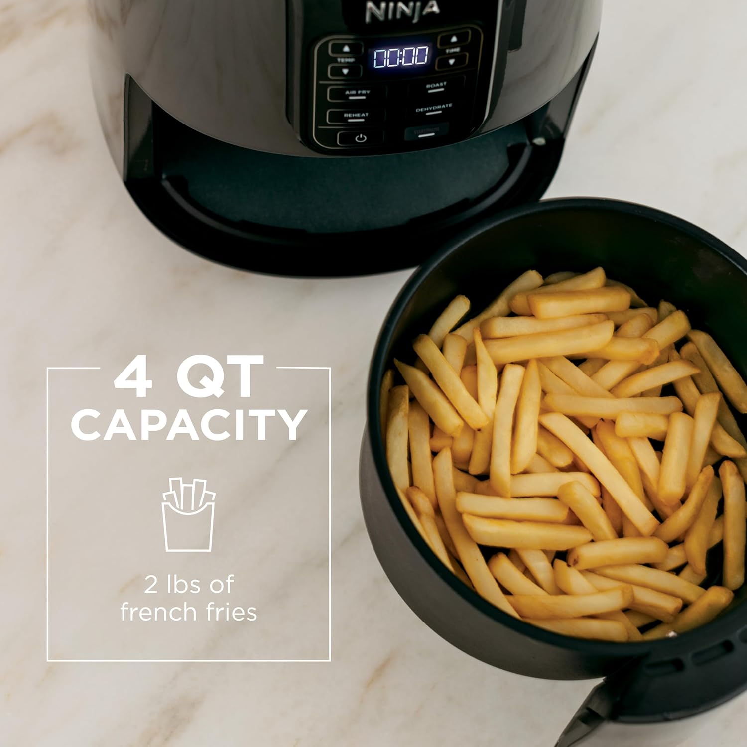 Ninja AF101 Air Fryer 4-Quart Dark Gray Countertop Kitchen Appliance detail photo 2
