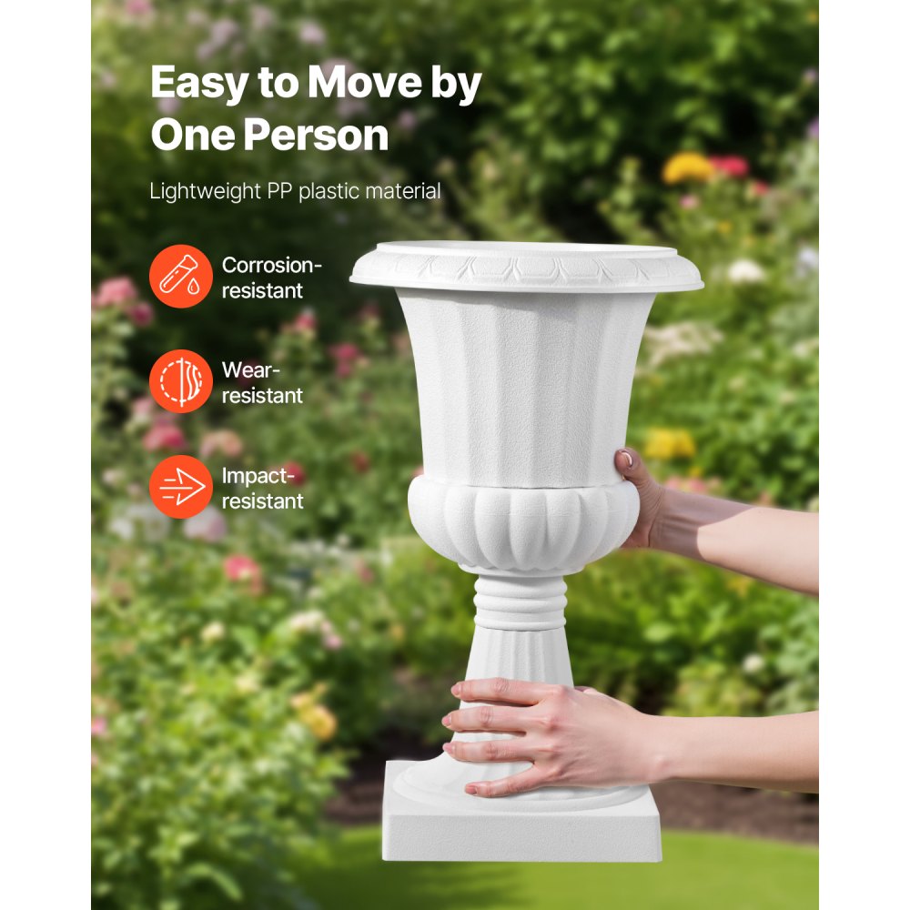 02414 VEVOR White Plastic Urn Planter Parts — Size detail photo 4