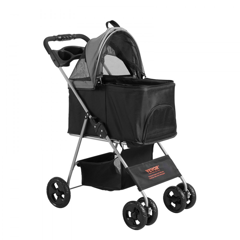 03340 Pawrcooli Pet Stroller ShadowSlim Black Fold detail photo 10