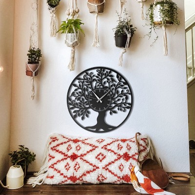 03132 60CM Tree of Life Metal Wall Clock Roman Num, stock photo — view 1