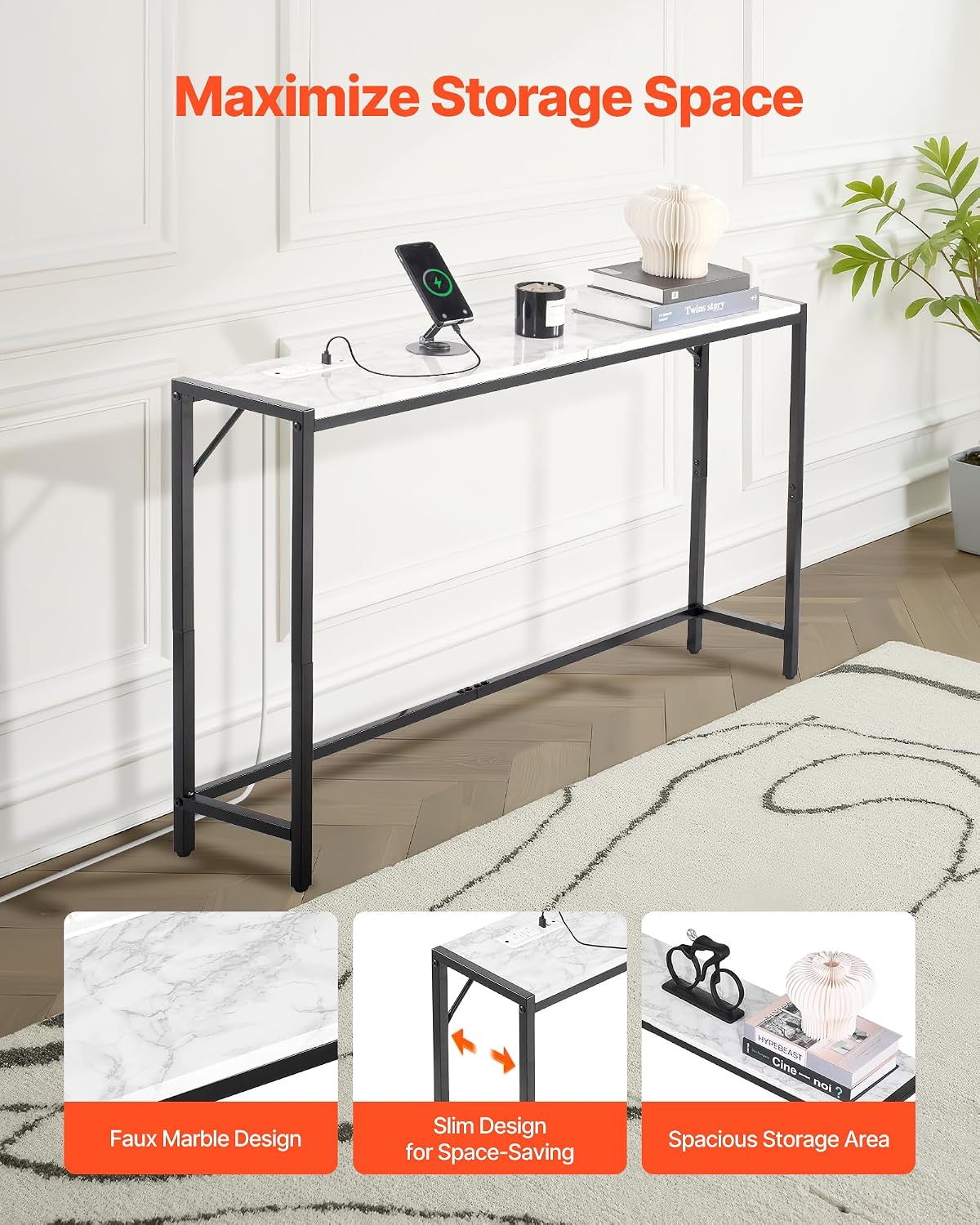 02579 VEVOR Metal Console Table YJX-XGZ-006 Unopen detail photo 6
