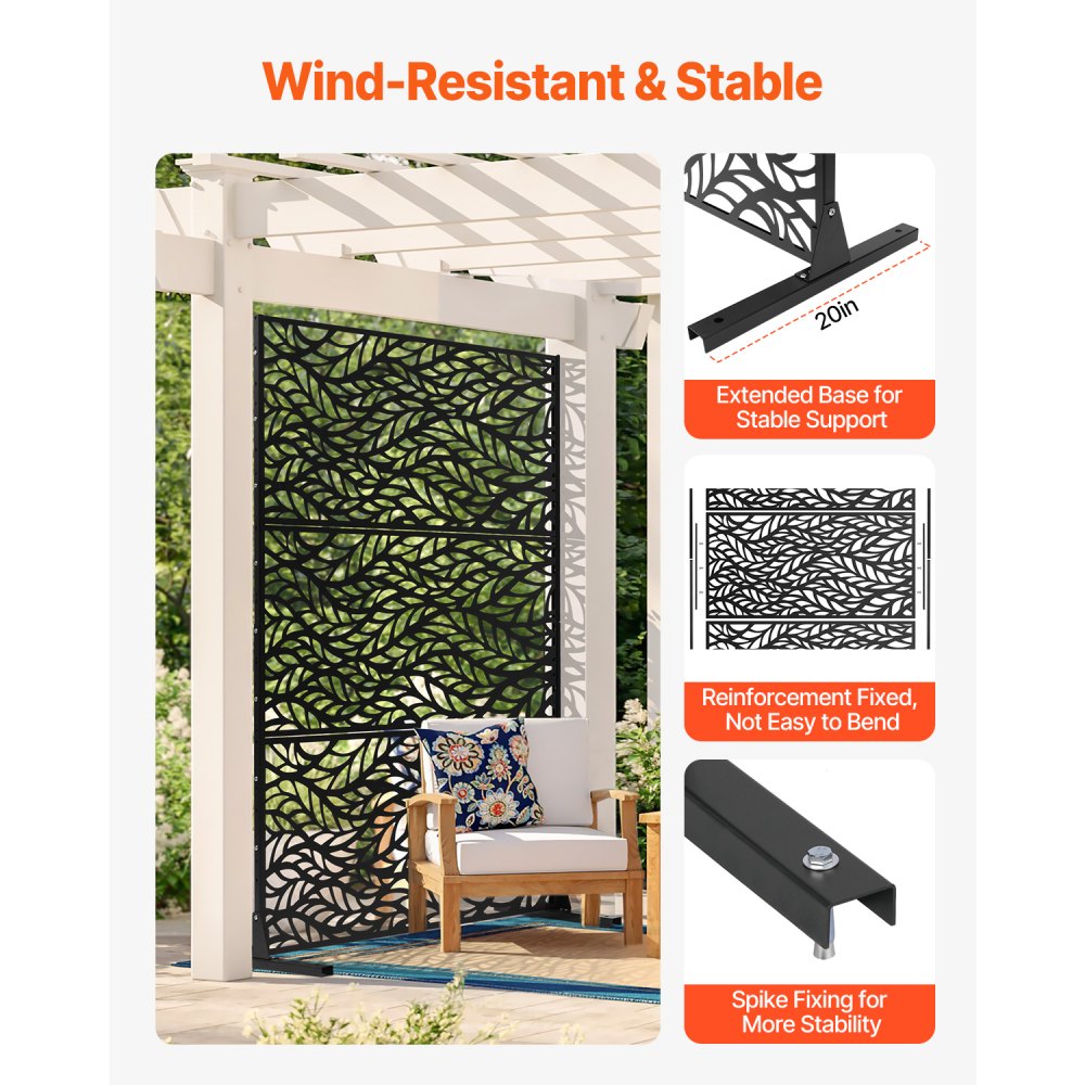 03302 Metal Privacy Screen Fence Panel Outdoor Gar detail photo 3