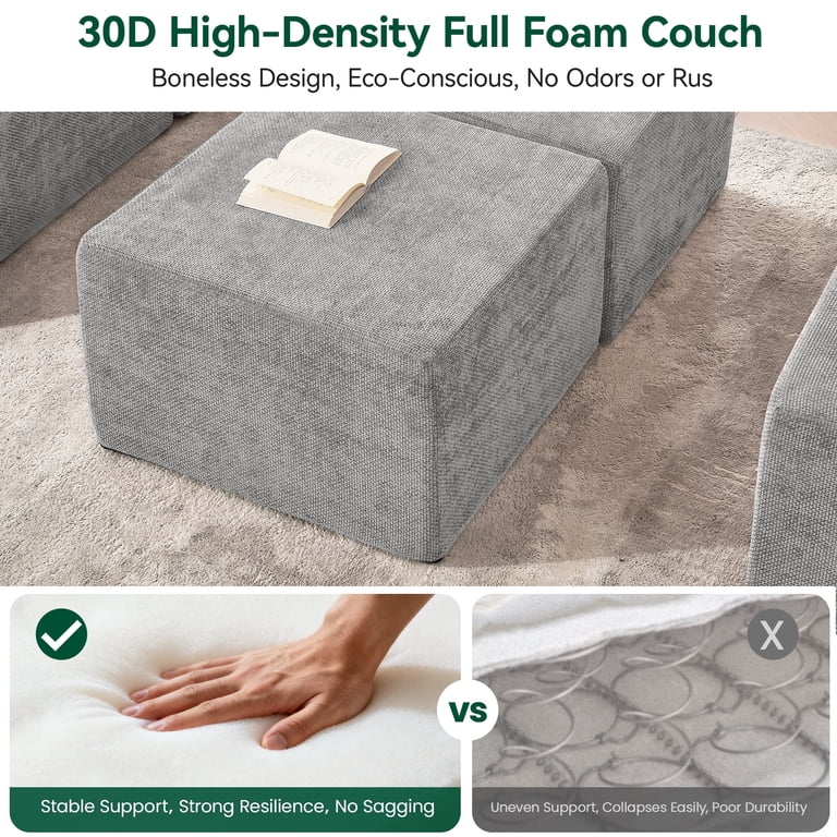 03308 SnugSofa Modular Velvet Ottoman Footstool Po, stock photo — view 1