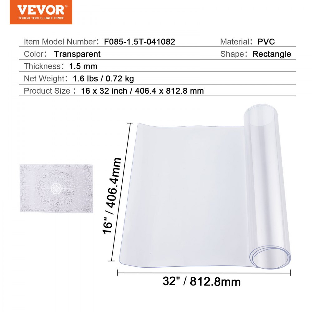 02575 VEVOR Clear Tablecloth Protector 1.5mm Thick detail photo 7