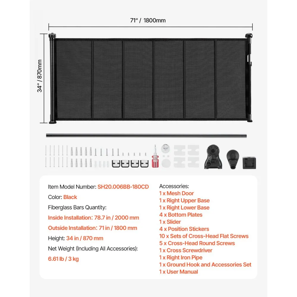 03333 Unbranded Retractable Baby Gate Extra Wide S detail photo 7