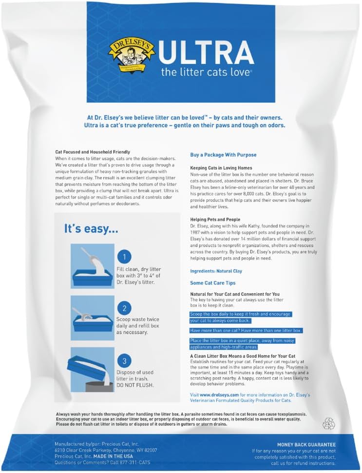 02862 Dr. Elsey's Ultra Cat Litter Unscented Hard detail photo 2
