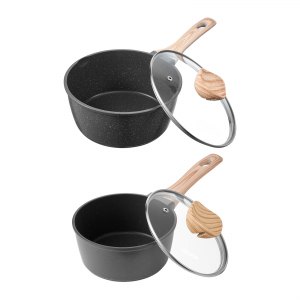 02570 VEVOR Granite Sauce Pan S-LY-01 with Wood-Gr, stock photo — view 1