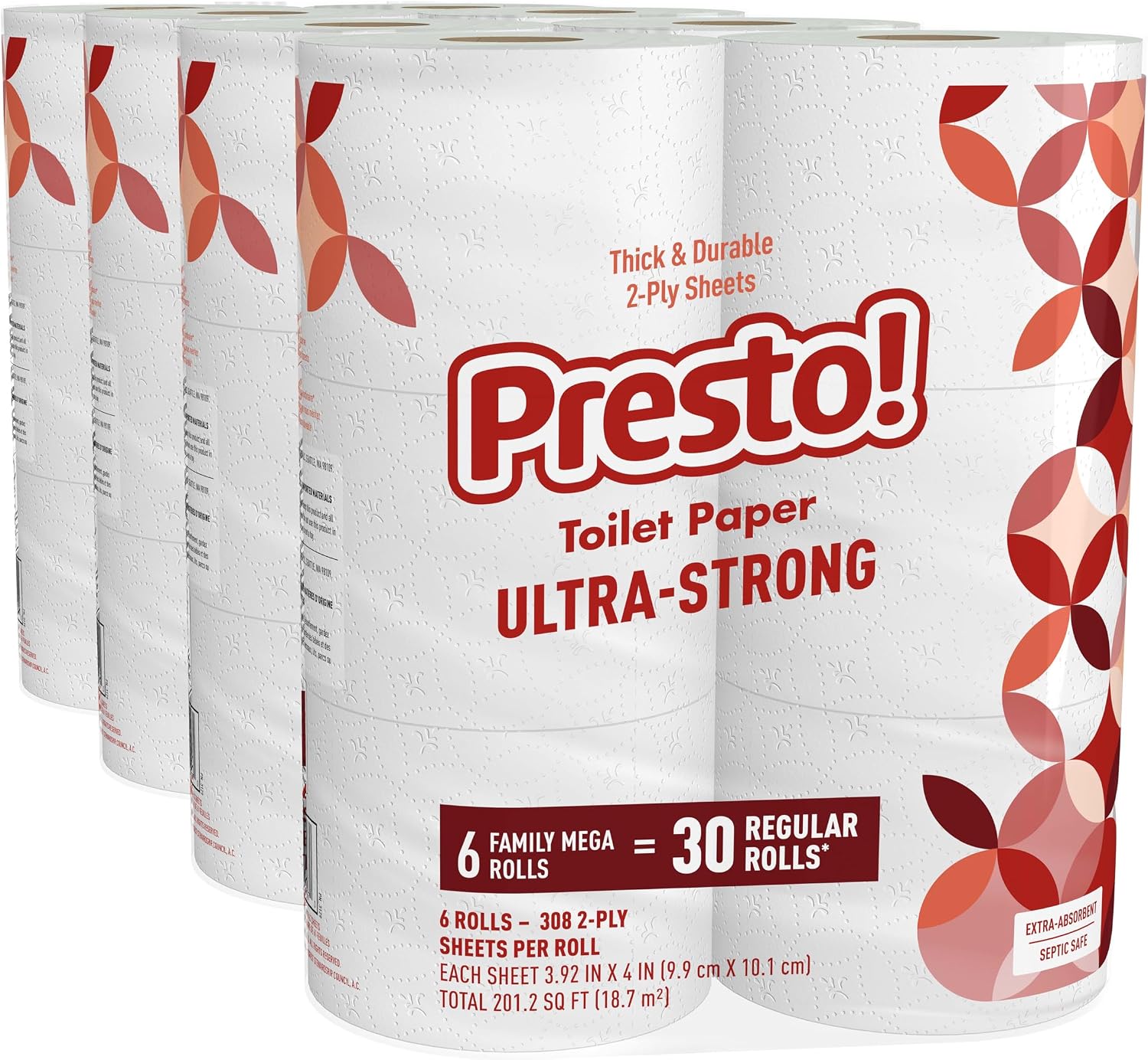 02880 Presto! Ultra-Strong Toilet Paper 24 Family, stock photo — view 1