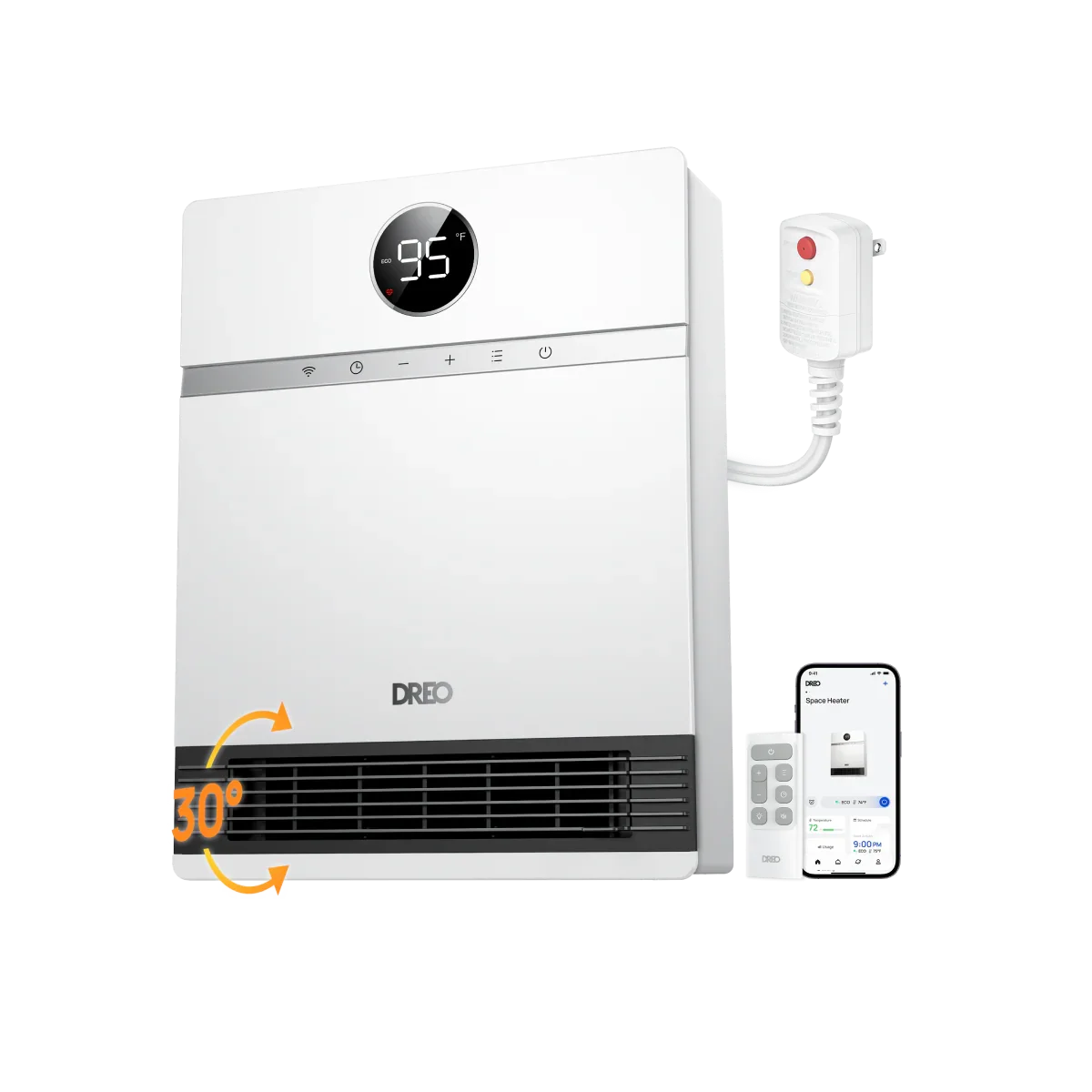 03194 DREO Smart Wall Mounted Heater with ALCI Plu, stock photo — view 1