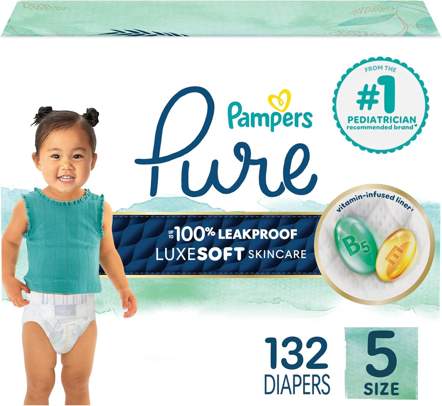 03220 Pampers Pure Protection Baby Diapers Size 5, stock photo — view 1