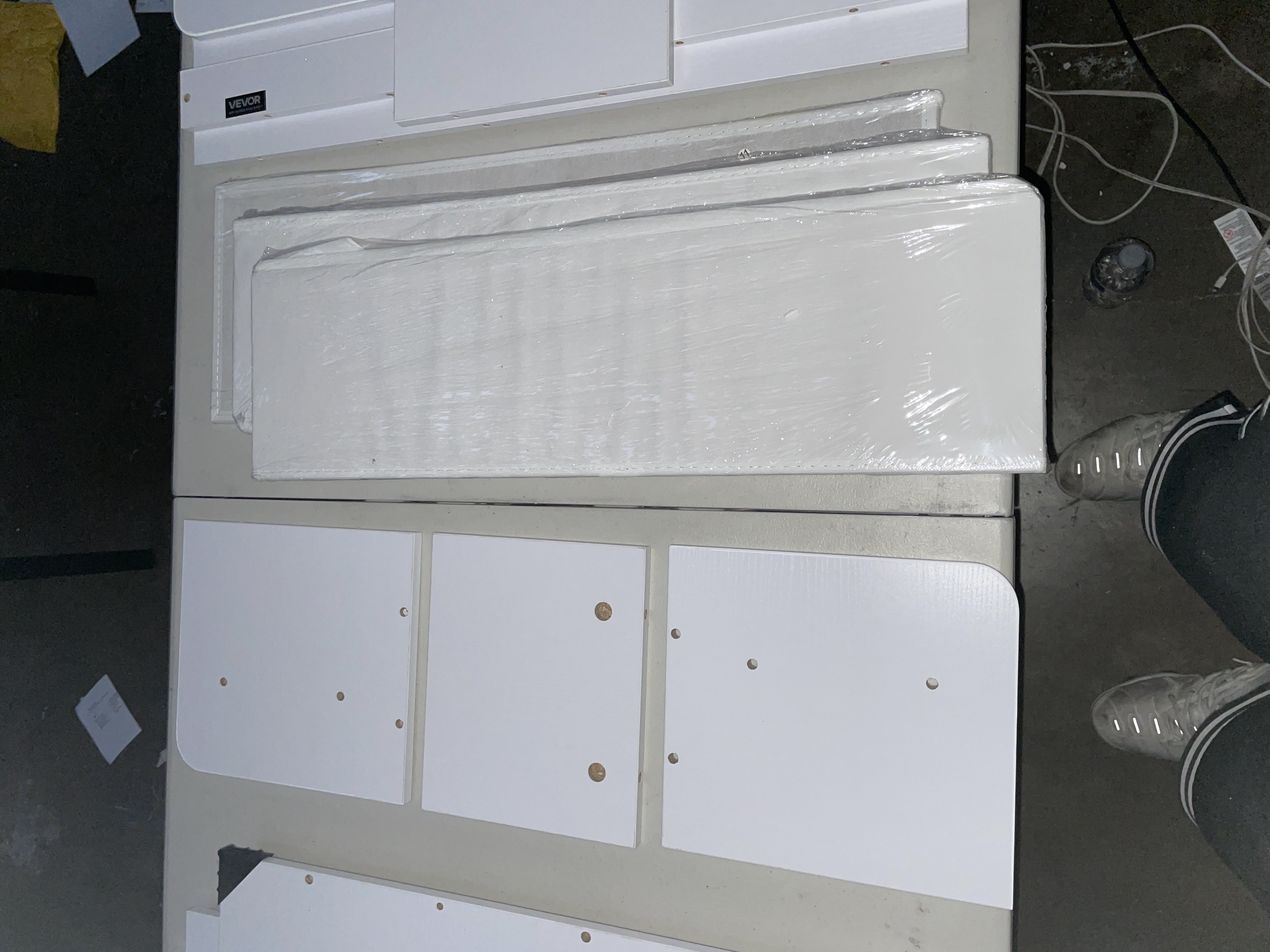 VEVOR White Wooden Washer and Dryer Countertop Topper Laundry Room Organizer DX0202 detail photo 2