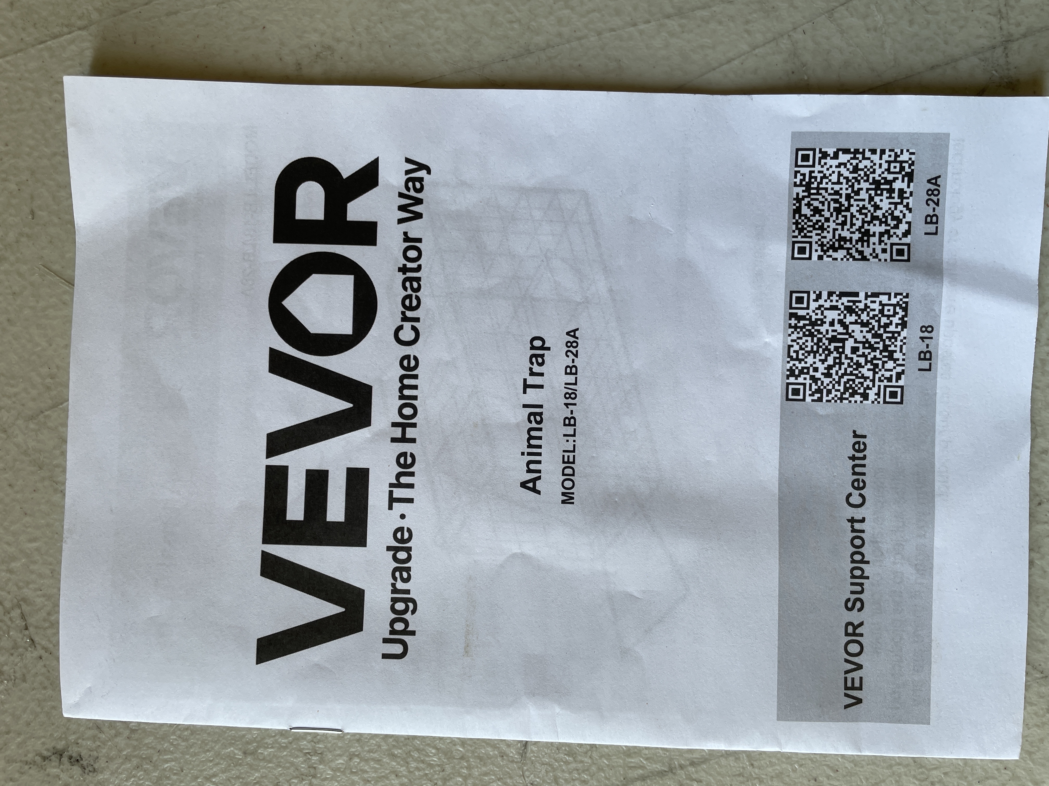VEVOR Humane Live Animal Trap 24x8x8 Inch Galvanized Folding Wire Design auction lot in Arlington TX