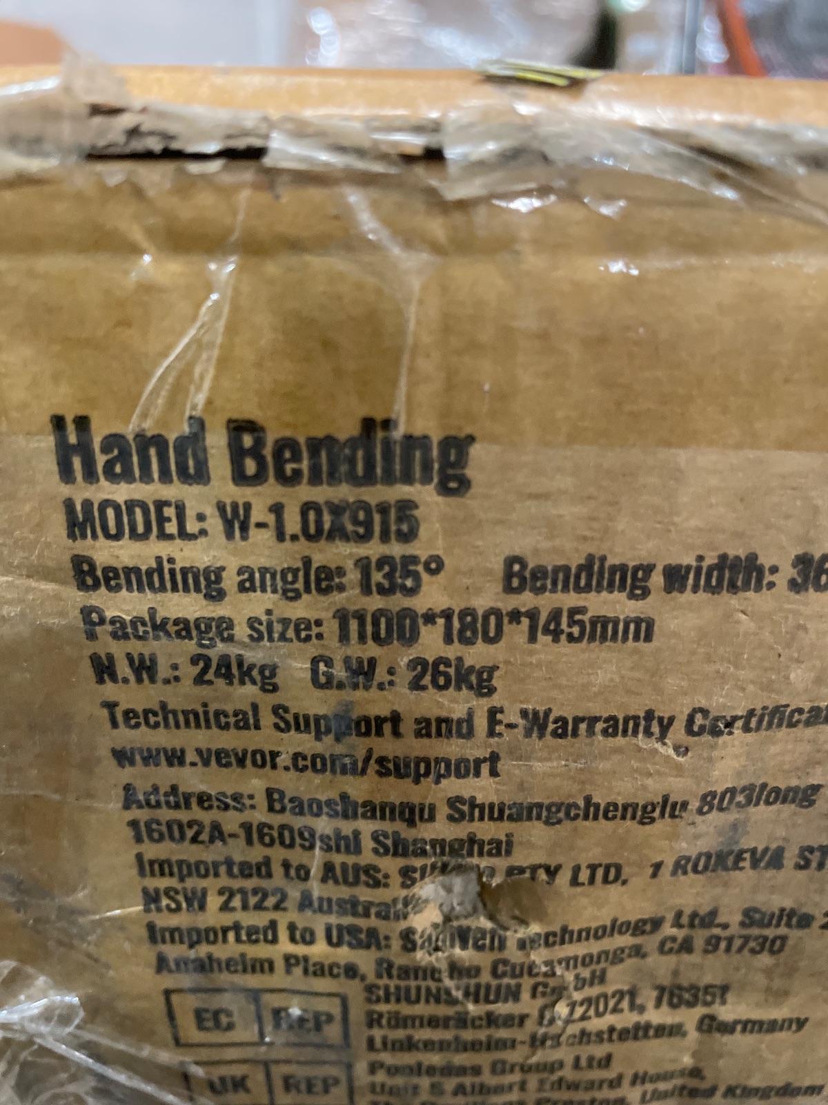 VEVOR 36-Inch Manual Hand Bending Machine 135 Degree Sheet Metal Brake detail photo 5