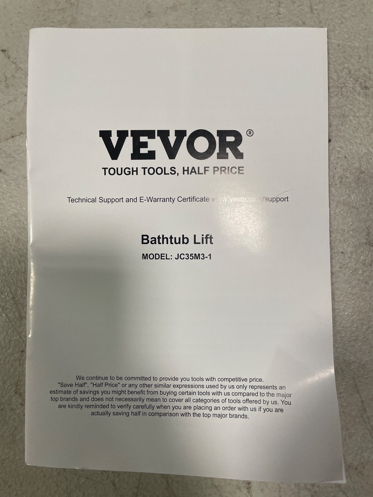 VEVOR Electric Bathtub Lift for Seniors and Disabled Model JC35M3-1, Arlington TX liquidation listing — view 1