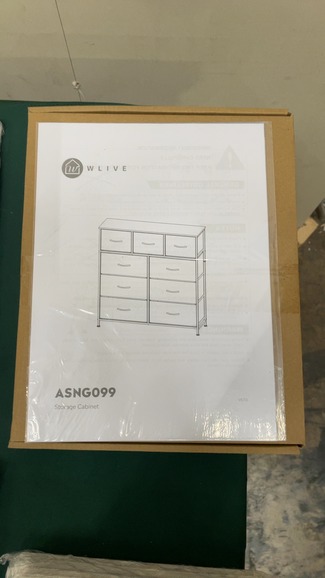 WLIVE 7-Drawer Dresser Tower Storage Cabinet White Fabric Bins detail photo 7