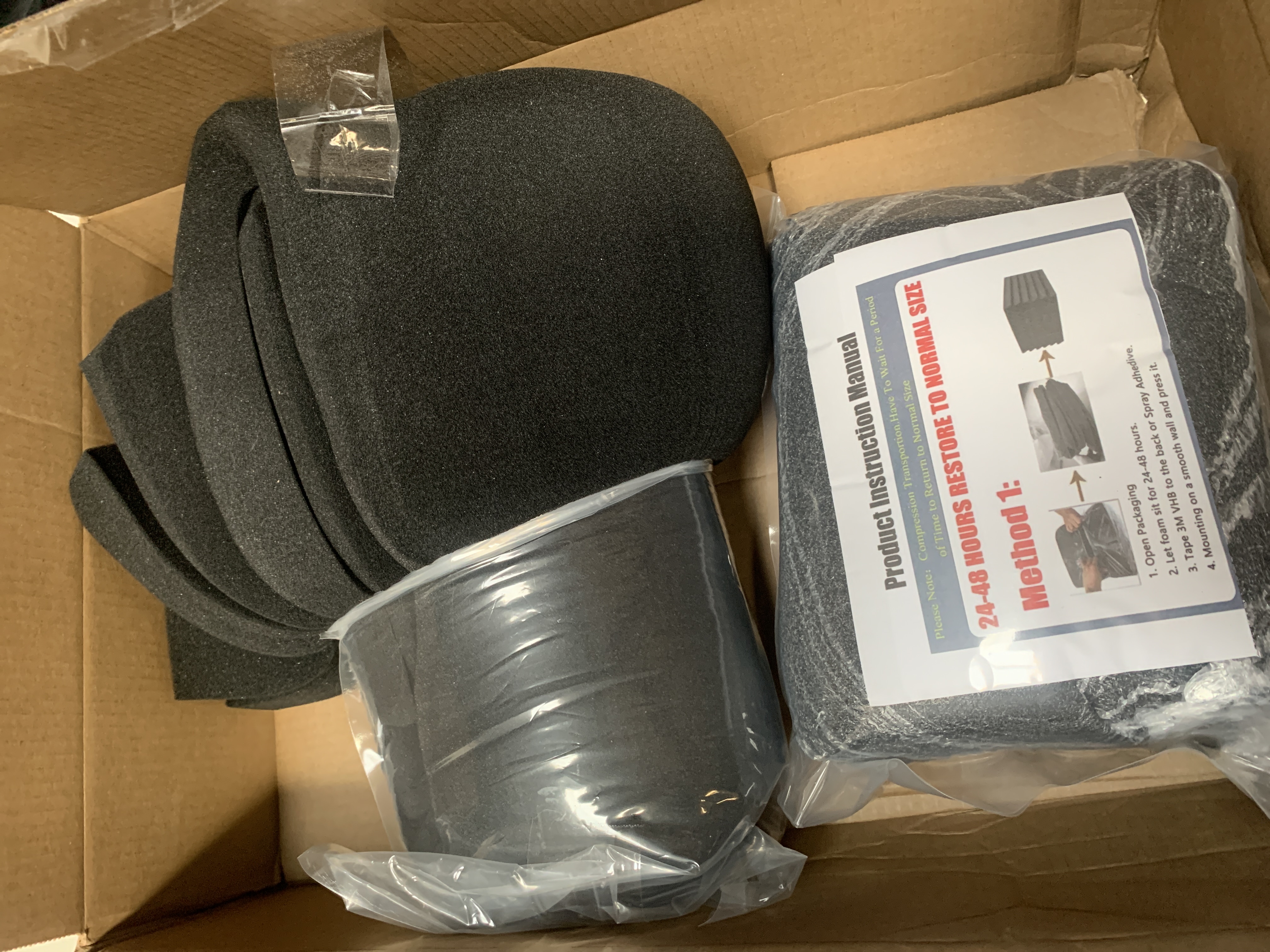 VEVOR 4 Pack 48x24x2 Inch Black Pyramid Acoustic Foam Panels auction lot in Arlington TX