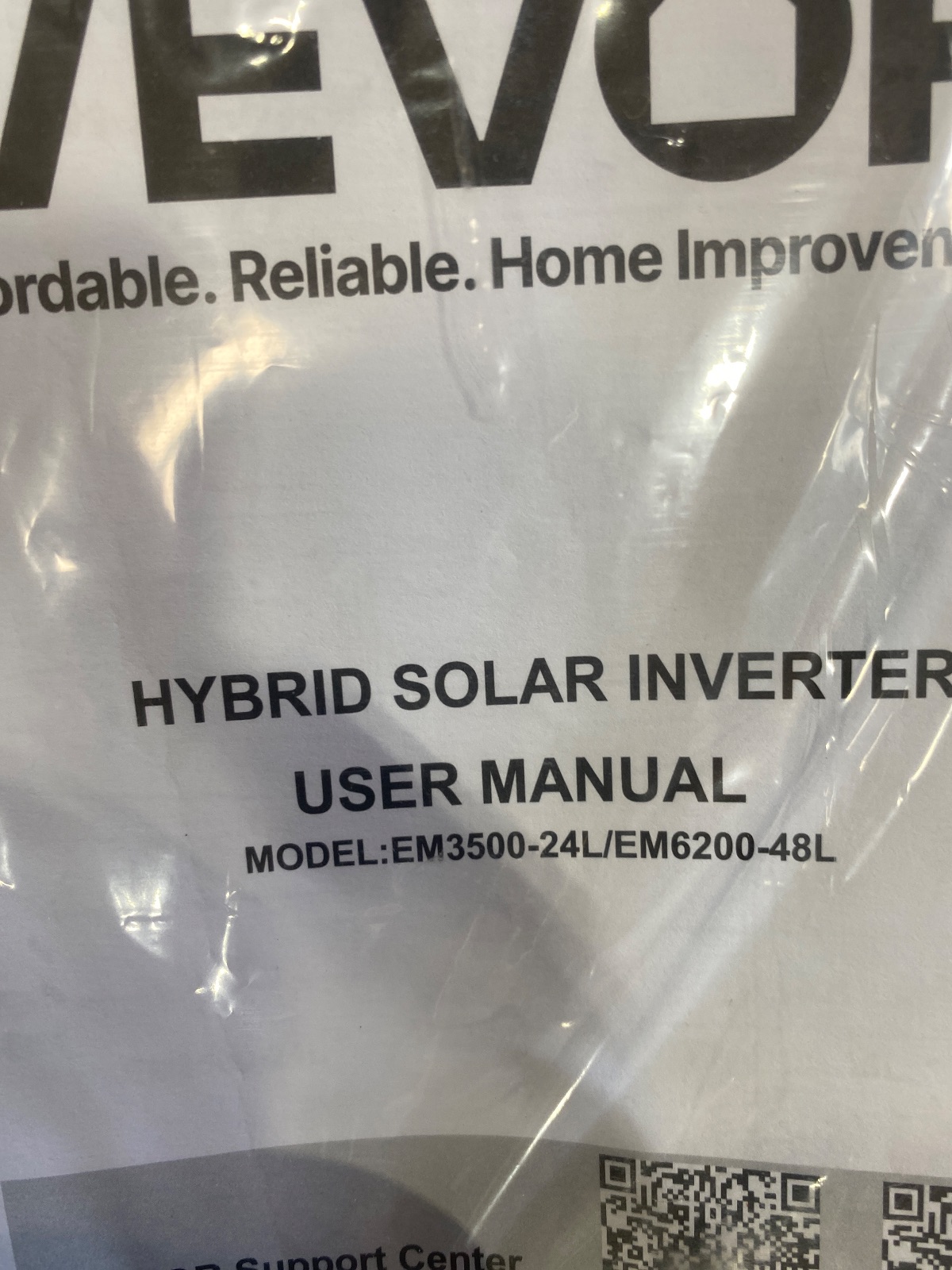 VEVOR 6200W Hybrid Solar Inverter Charger 48V Model EM6200-48L detail photo 4