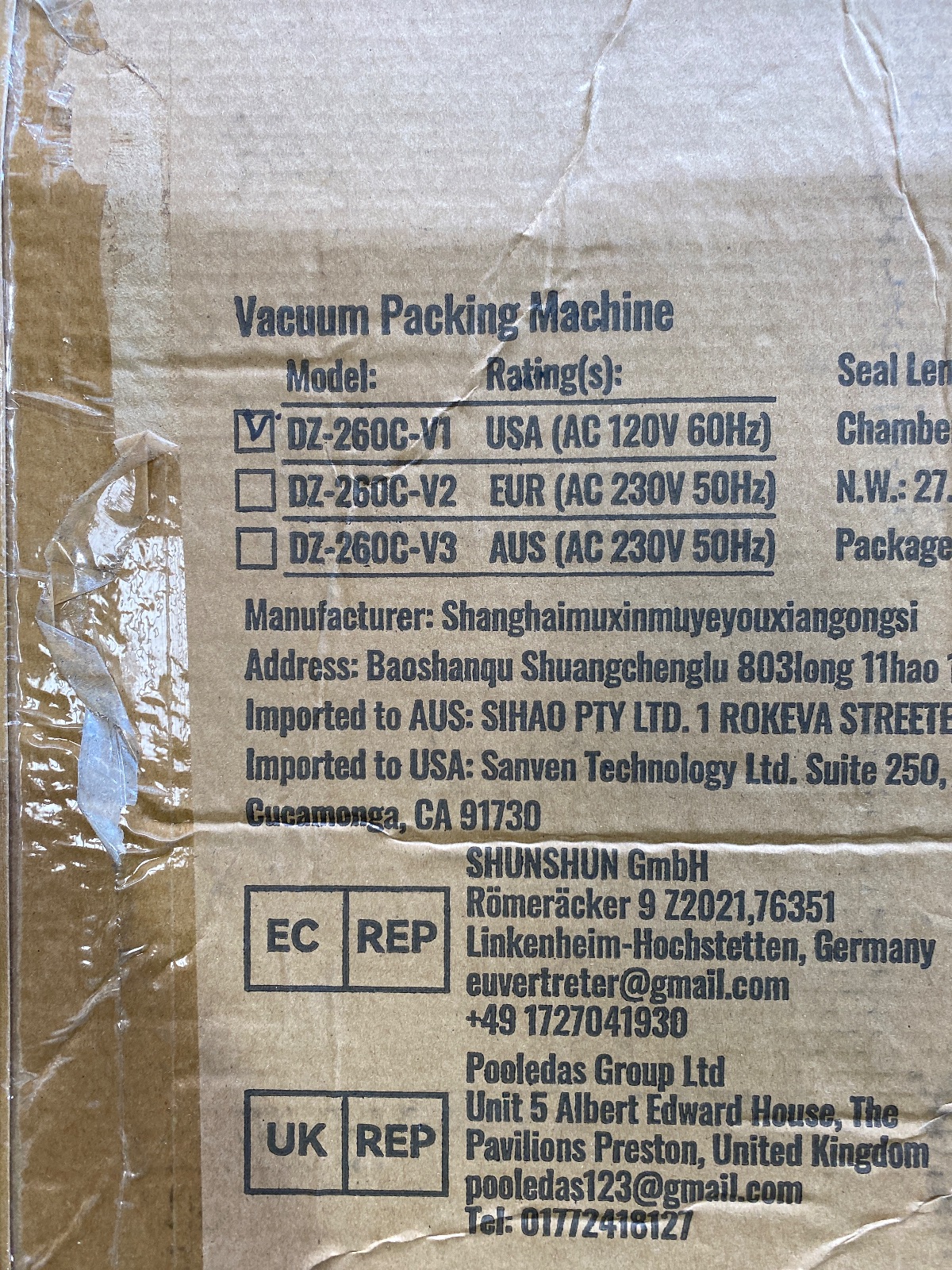 VEVOR DZ-260C-V1 Commercial Chamber Vacuum Sealer 320mm Seal Bar 120V, Arlington TX liquidation listing — view 1