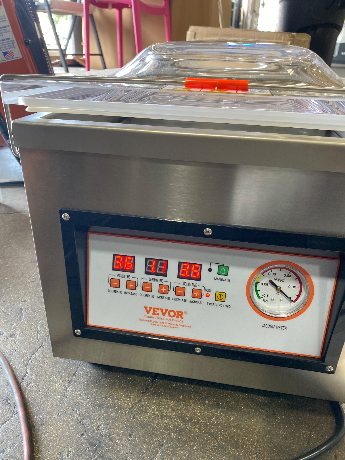 VEVOR DZ-260C-V1 Commercial Chamber Vacuum Sealer 320mm Seal Bar 120V detail photo 9