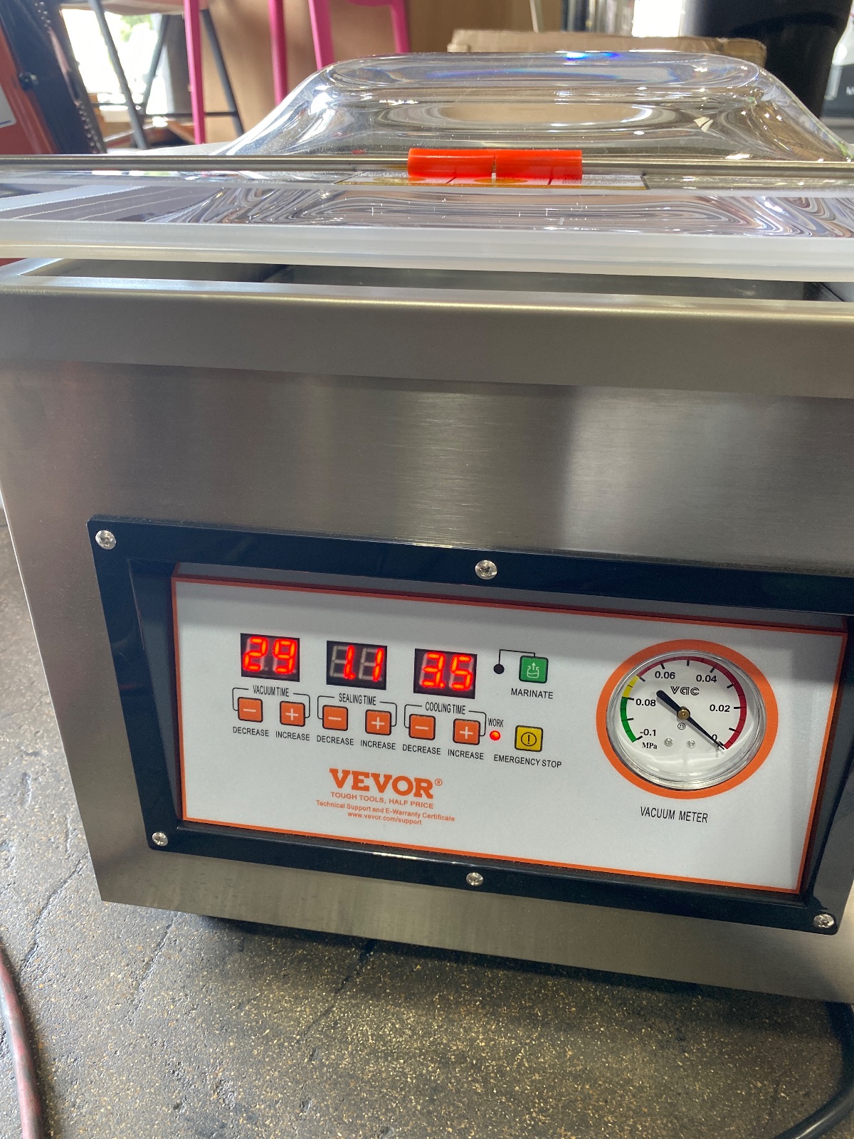 VEVOR DZ-260C-V1 Commercial Chamber Vacuum Sealer 320mm Seal Bar 120V detail photo 10