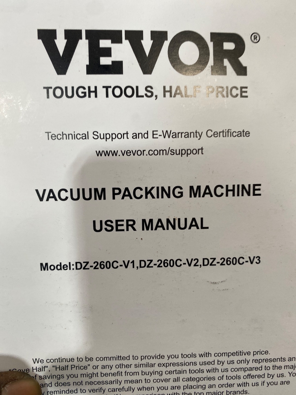 VEVOR DZ-260C-V1 Commercial Chamber Vacuum Sealer 320mm Seal Bar 120V detail photo 13
