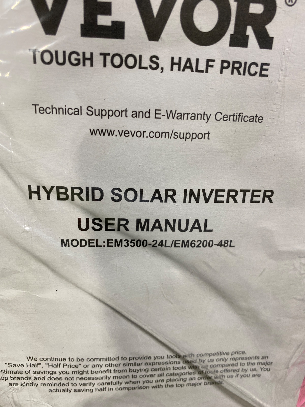 VEVOR 6000W Hybrid Solar Inverter 48V to 220V AC EM6200-48L detail photo 3