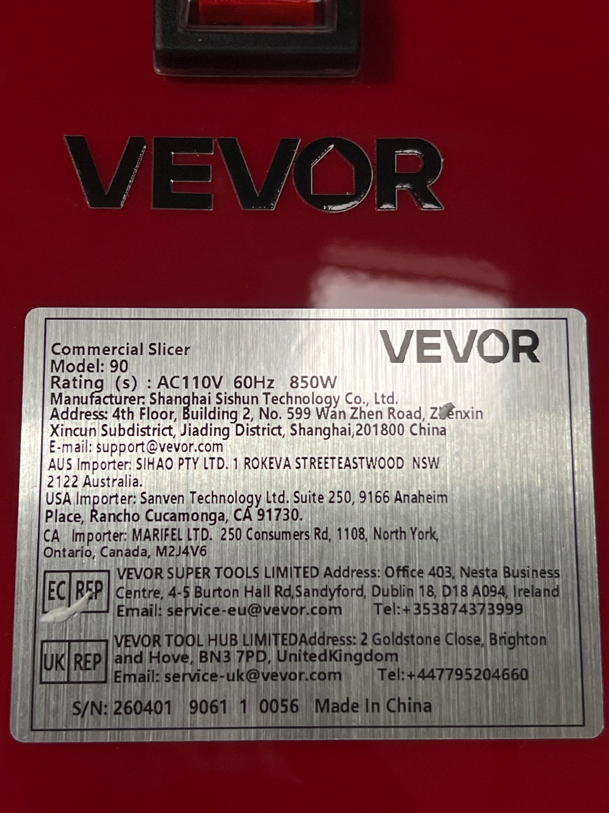 VEVOR Commercial Meat Cutter Machine 850W Electric Slicer Stainless Steel Blades detail photo 7