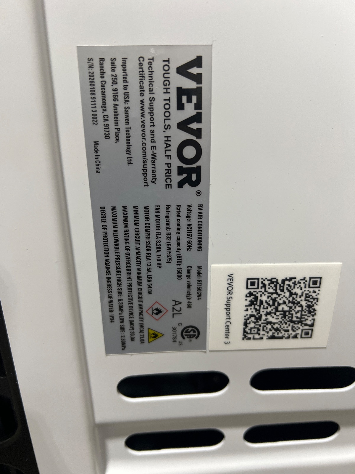 VEVOR RV Air Conditioner 15000 BTU Rooftop AC Unit 115V White detail photo 2