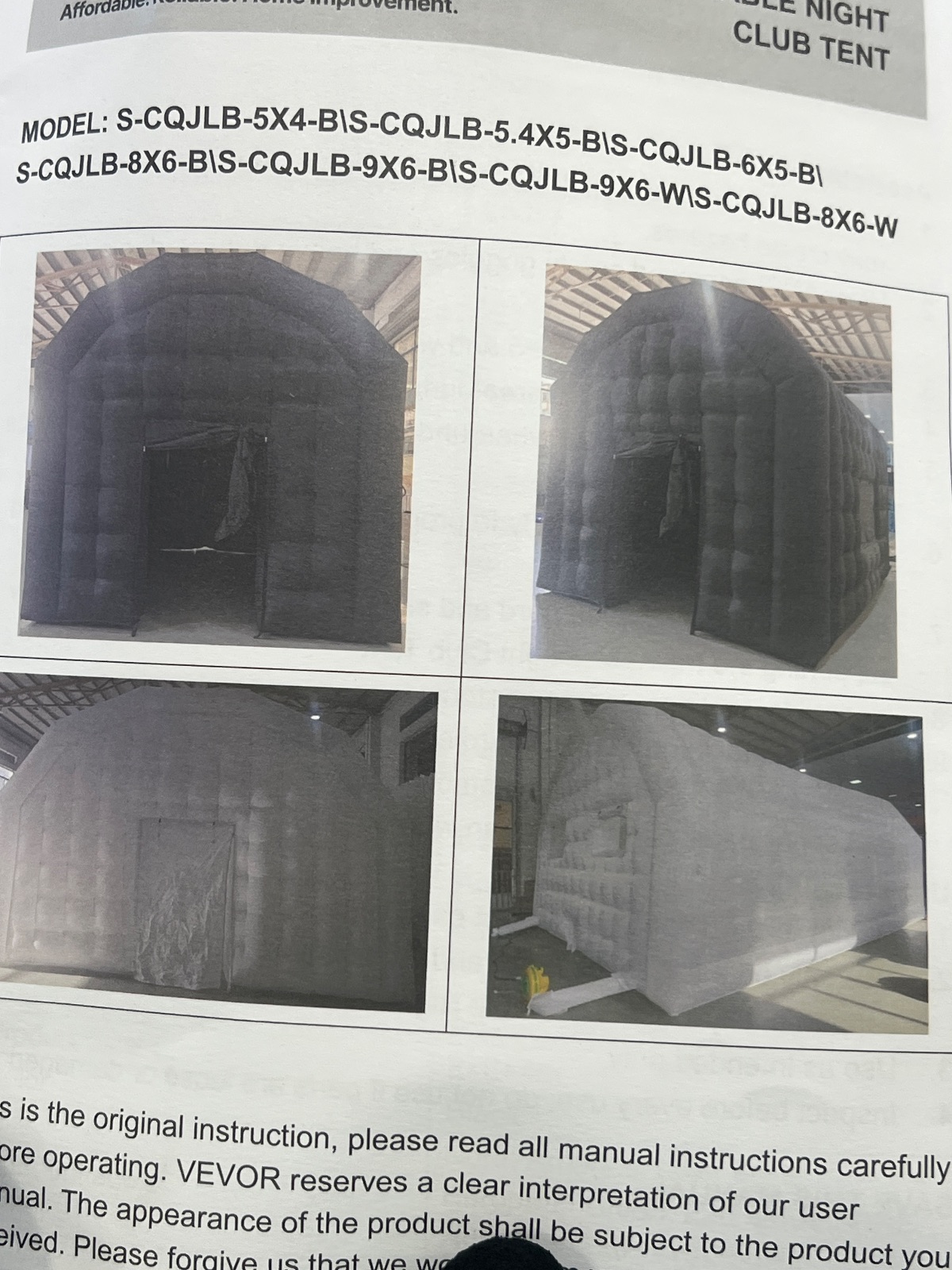 VEVOR Inflatable Night Club Tent Black Blow Up Party Pavilion with Manual detail photo 2