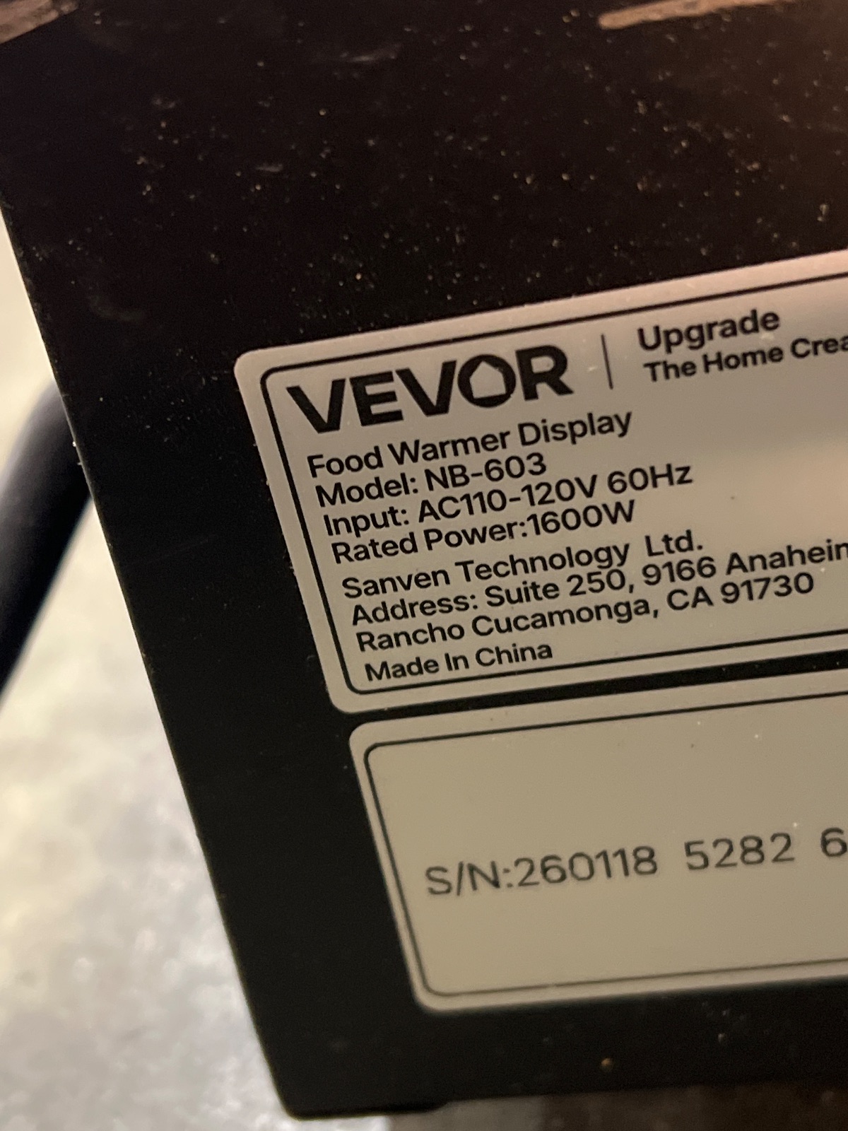 VEVOR NB-603 47-Inch Commercial Food Warmer Display, 1600W 3-Tier (Disassembled / Partial) detail photo 21