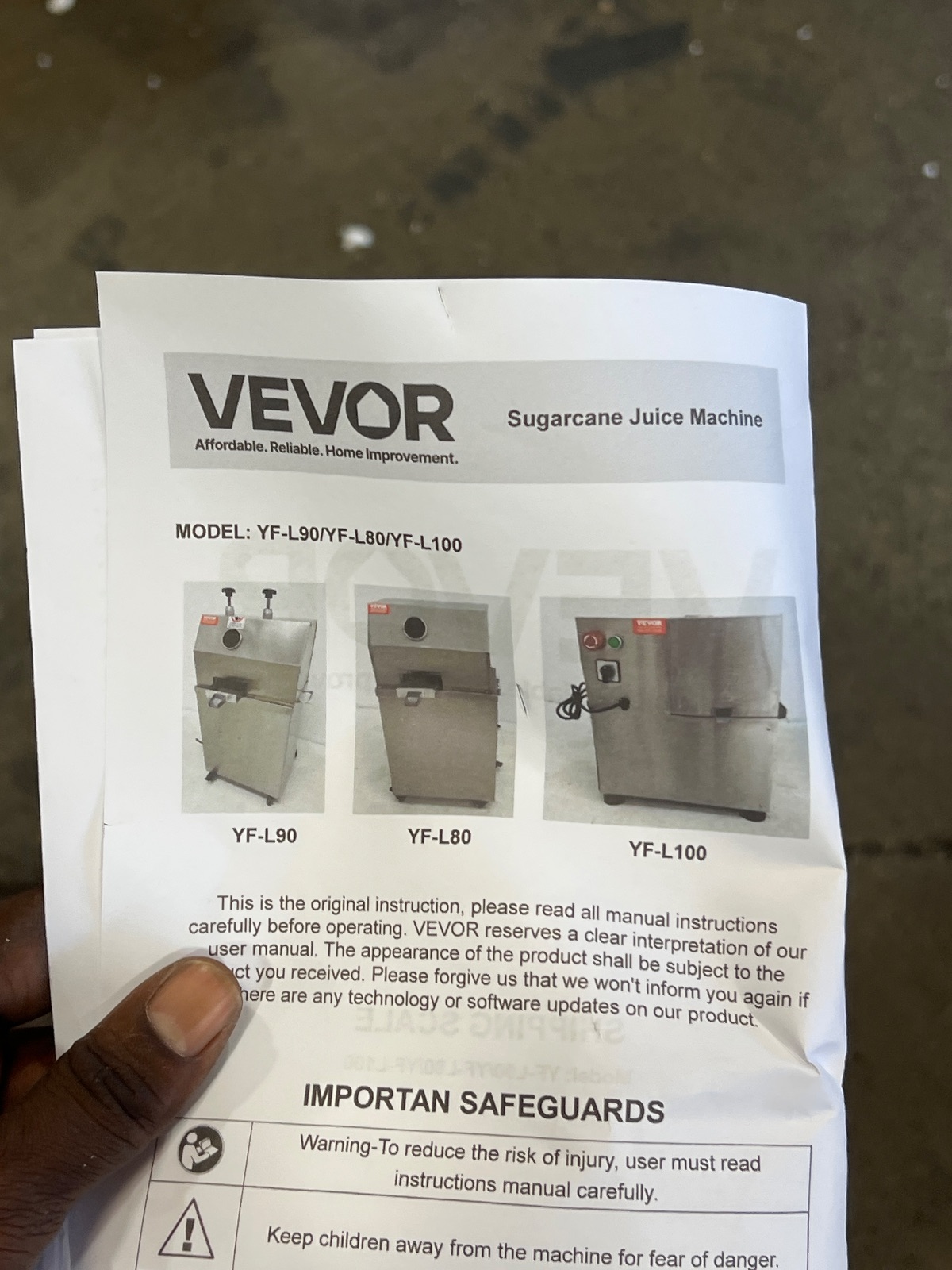 VEVOR Sugarcane Juicer Machine Model YF-L90 800W Electric Commercial Juice Extractor detail photo 16