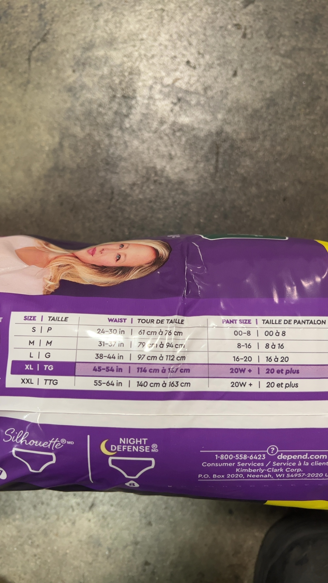 Depend Night Defense Incontinence Underwear for Women XL 20 Count Package detail photo 4