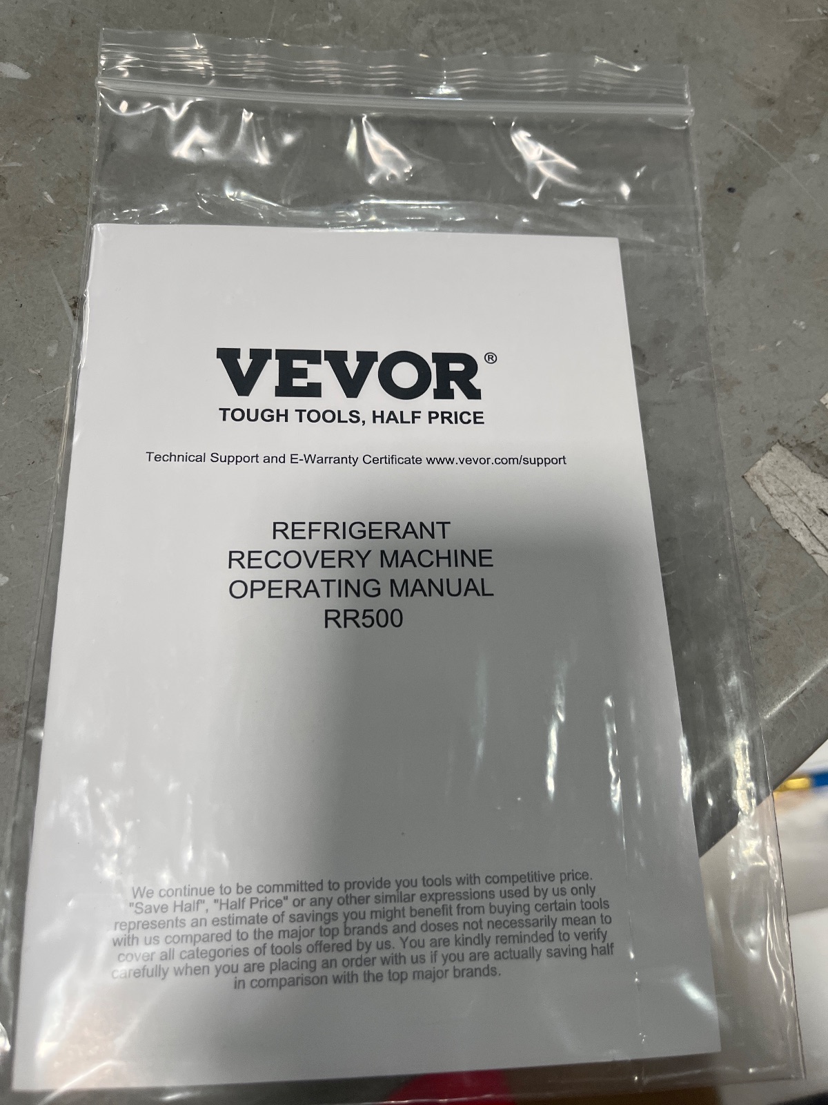 VEVOR RR500 Refrigerant Recovery Machine 1/2 HP Portable AC Recovery Unit, Arlington TX liquidation listing — view 1