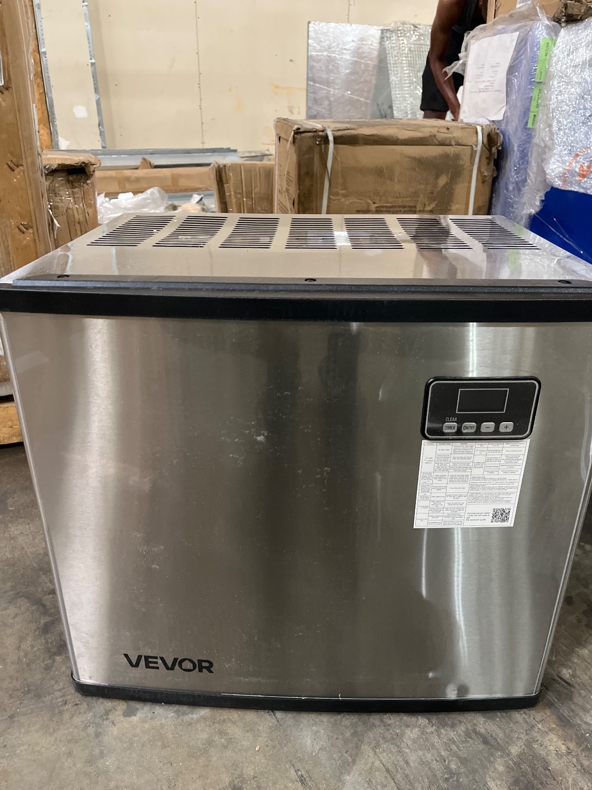 VEVOR Commercial Ice Maker Stainless Steel 110LBS 24H with 33LBS Storage detail photo 3